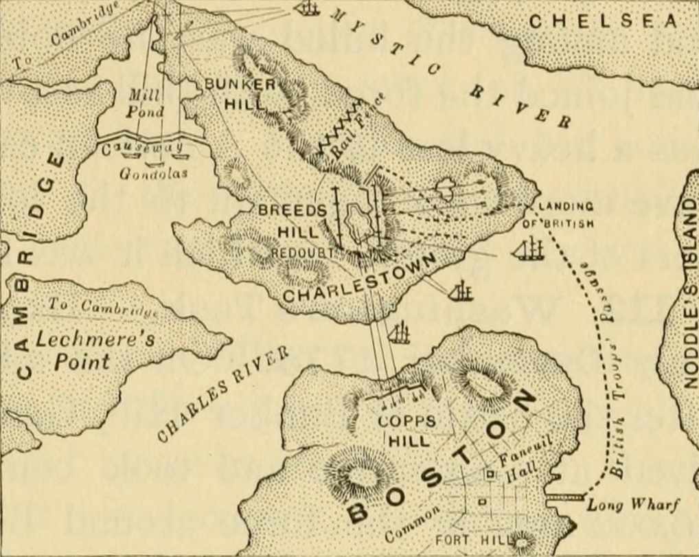map of the Battle of Bunker Hill