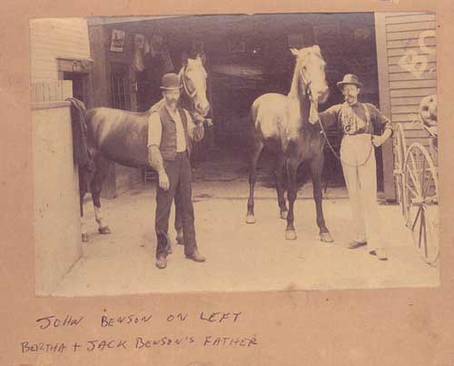 John Peter Benson standing with a horse