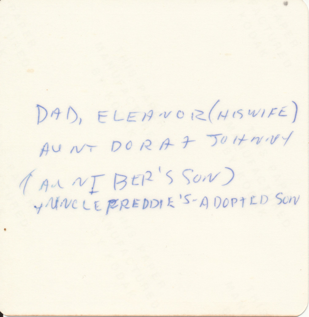 Back of image with names