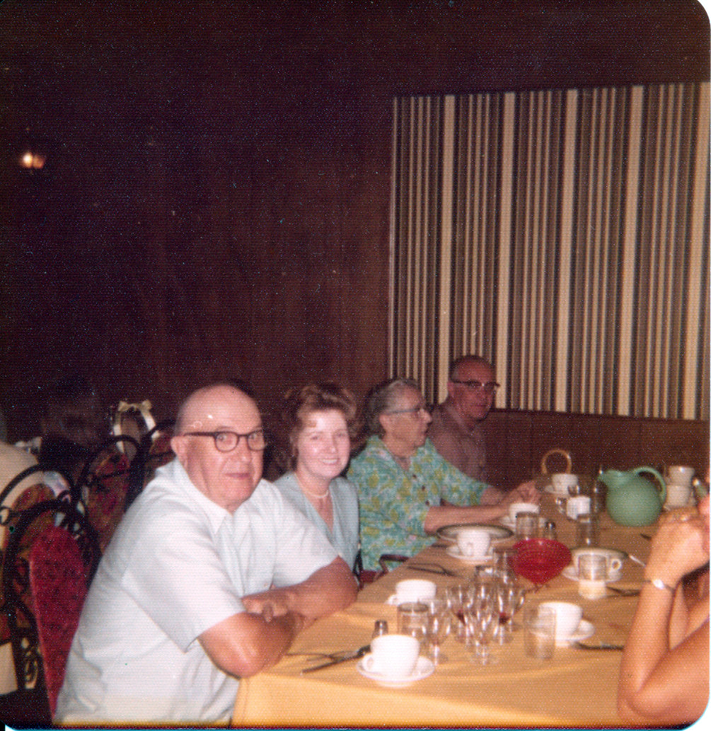 Dad, Eleanor (his wife), Aunt Dora and Johnny aunt Ber's son and uncle Freddie's adopted son