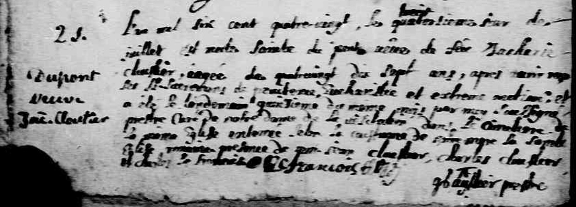 Xainte Dupont death record