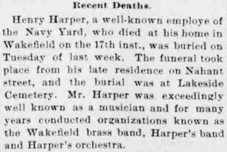 Henry Harper death in newspaper