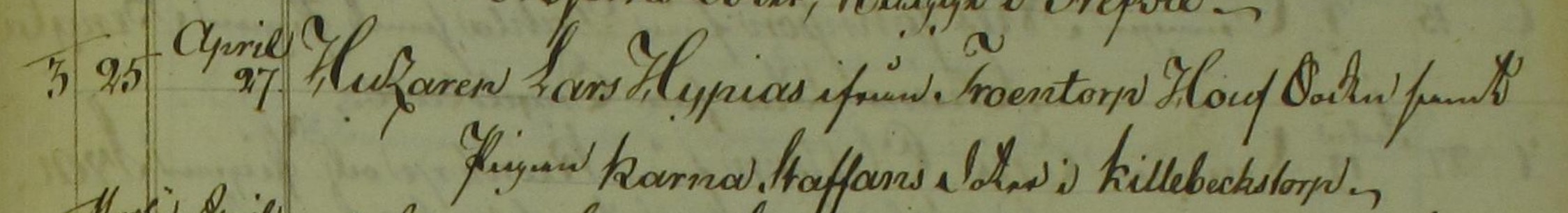 Lars Hippias and Karna Staffansdotter marriage record