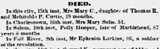 Ephraim Larkin death notice