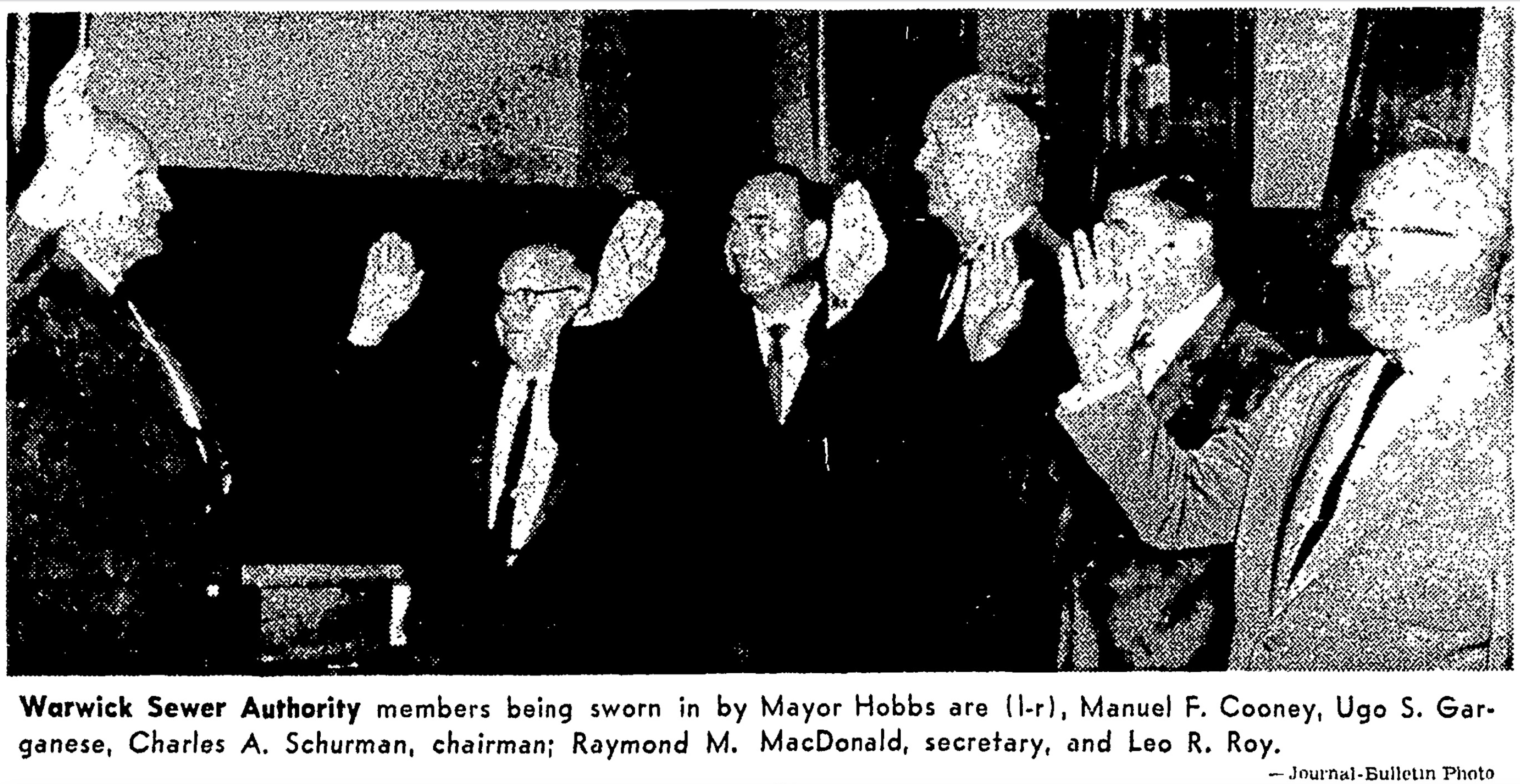 members being sworn in to Warwick Sewer Authority