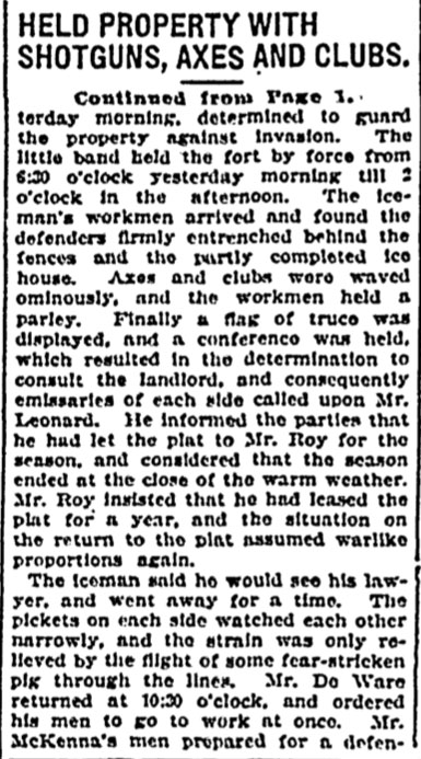 newspaer article about Alfred Roy and the ice house part 3
