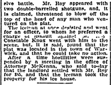 newspaer article about Alfred Roy and the ice house part 4