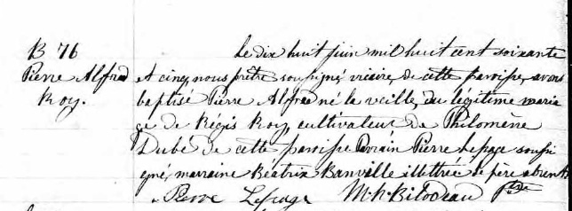 Alfred Peter Roy birth record