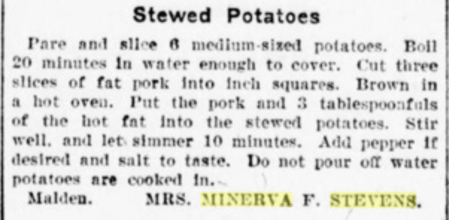 Recipe for Stewed Potatoes