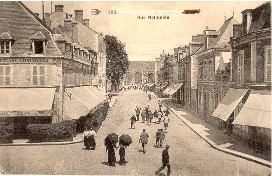 Postcard of street in France
