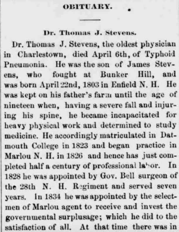 Thomas Stevens obituary part 1